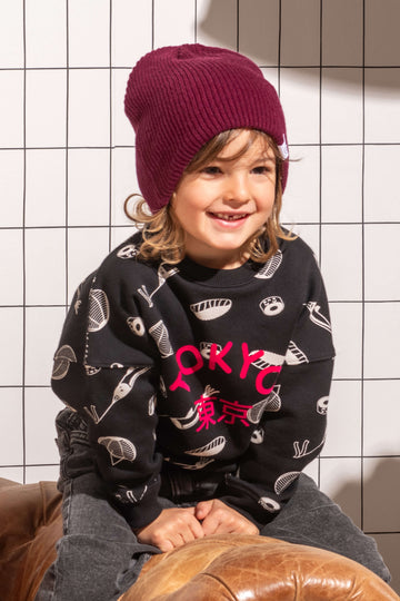 Bonnet enfant - Prune