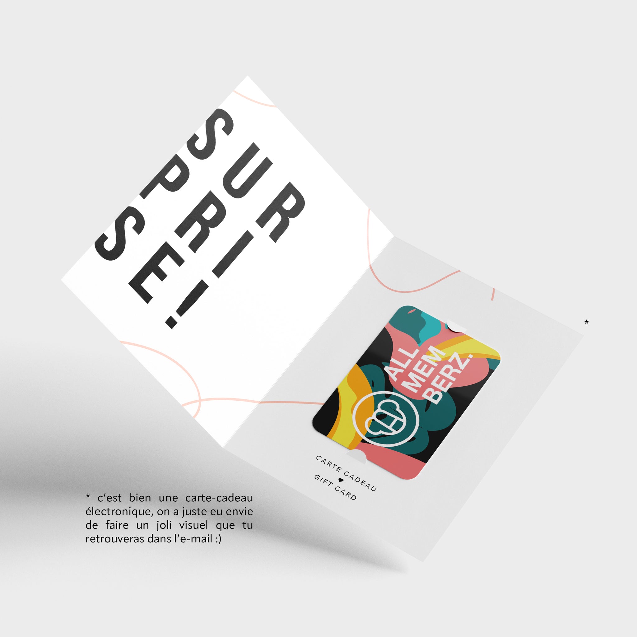 Allmemberz carte cadeau e-mail vêtements cool streetwear pour enfants, cadeau surprise qui fait plaisir