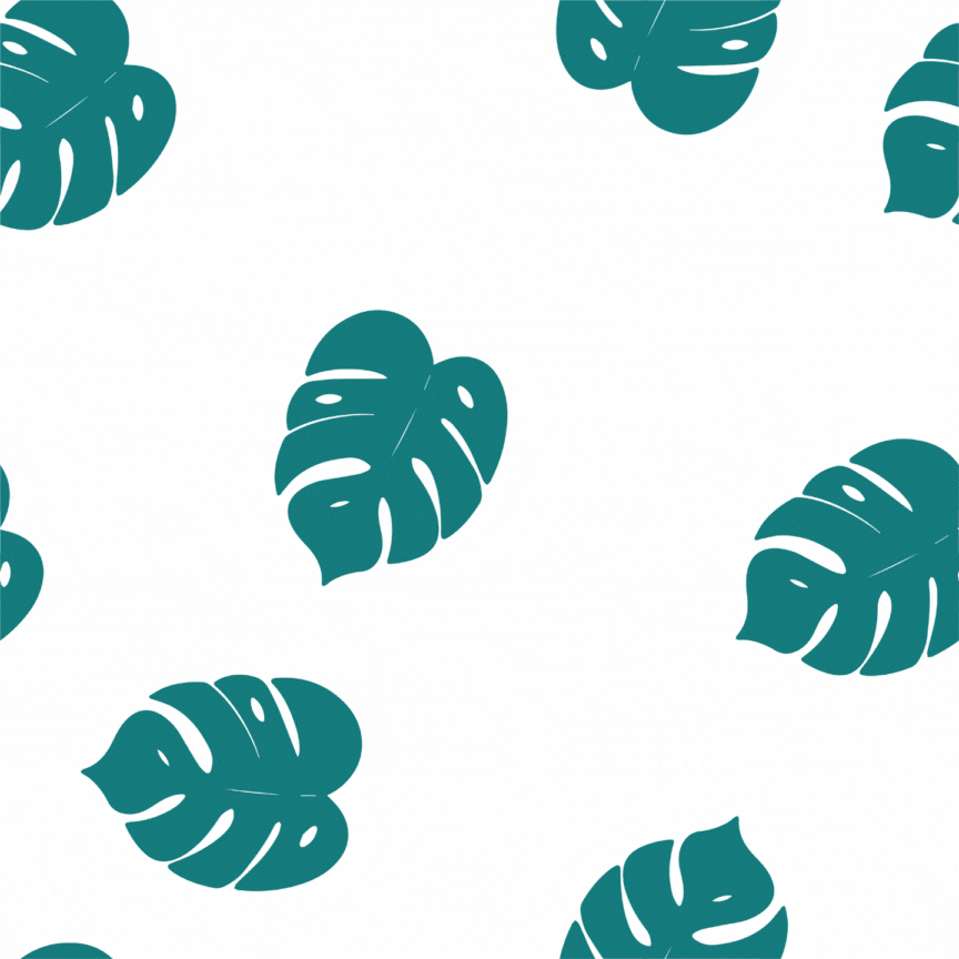 image animée création motif imprimé Happy tropical, feuilles et bananes, sur sweat et t-shirt pour enfant en coton bio