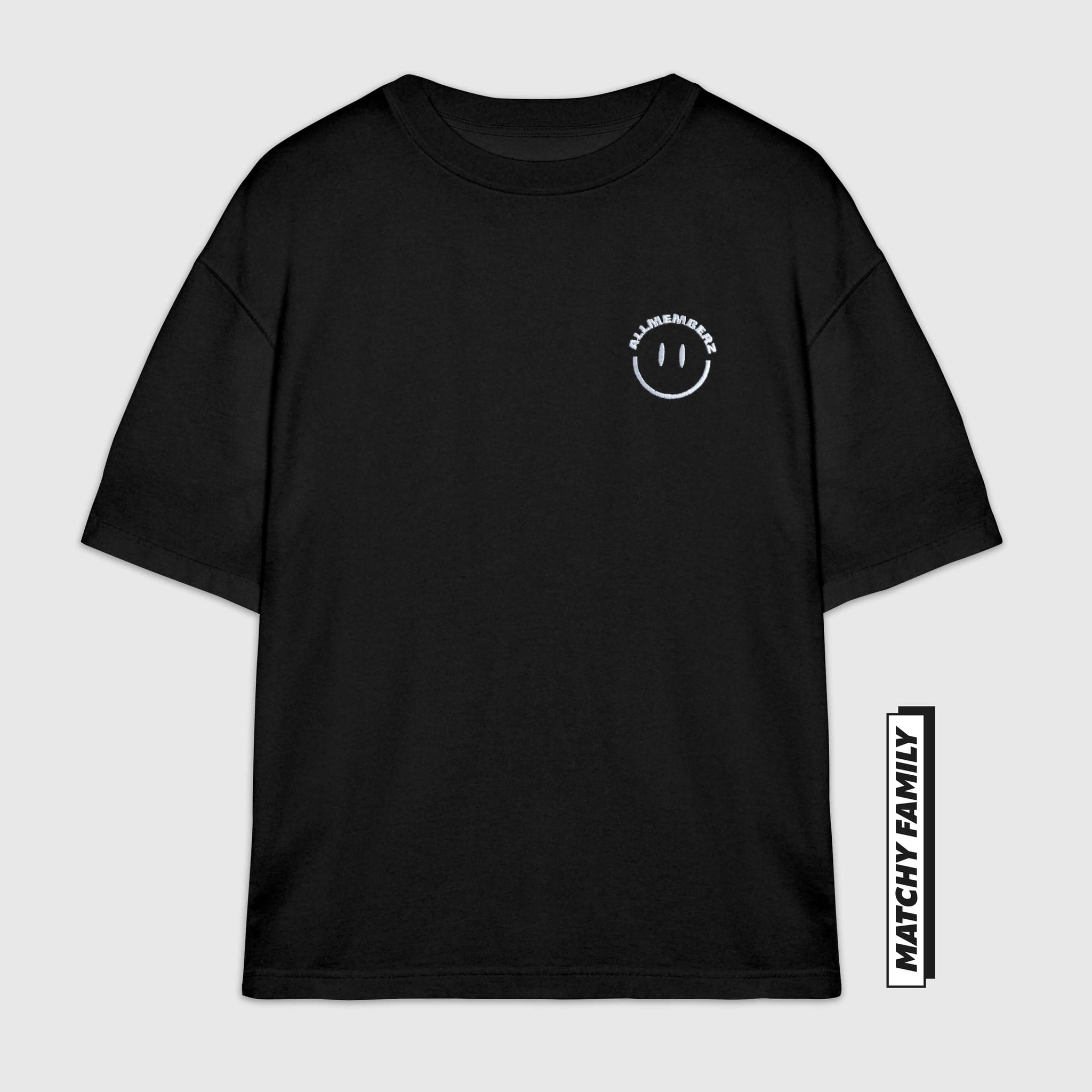 t-shirt oversize noir brodé matchy matchy parent enfant