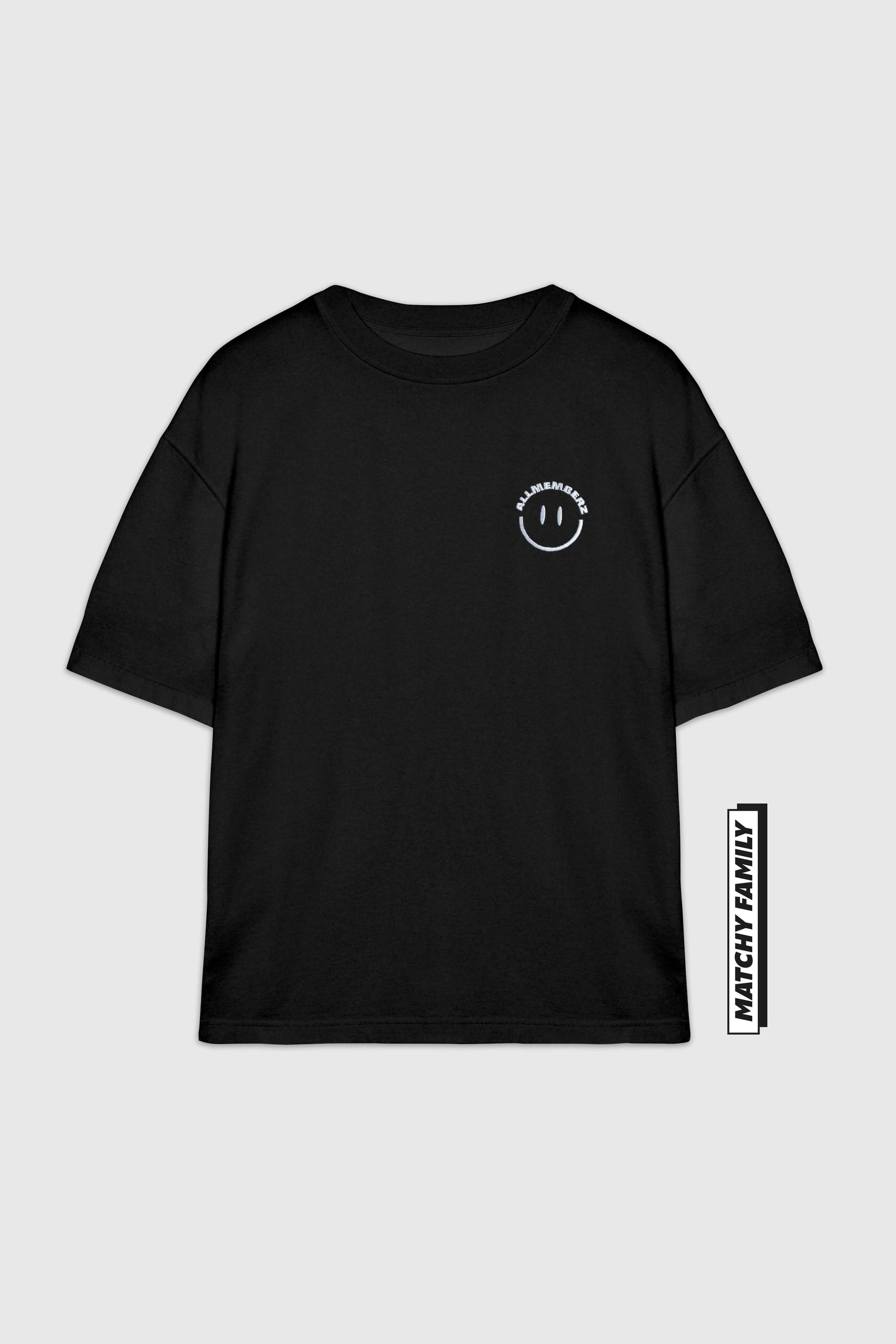 t-shirt oversize noir brodé matchy matchy parent enfant